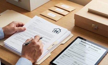 Beneficiary checkup for financial accounts (retirement, bank, insurance)